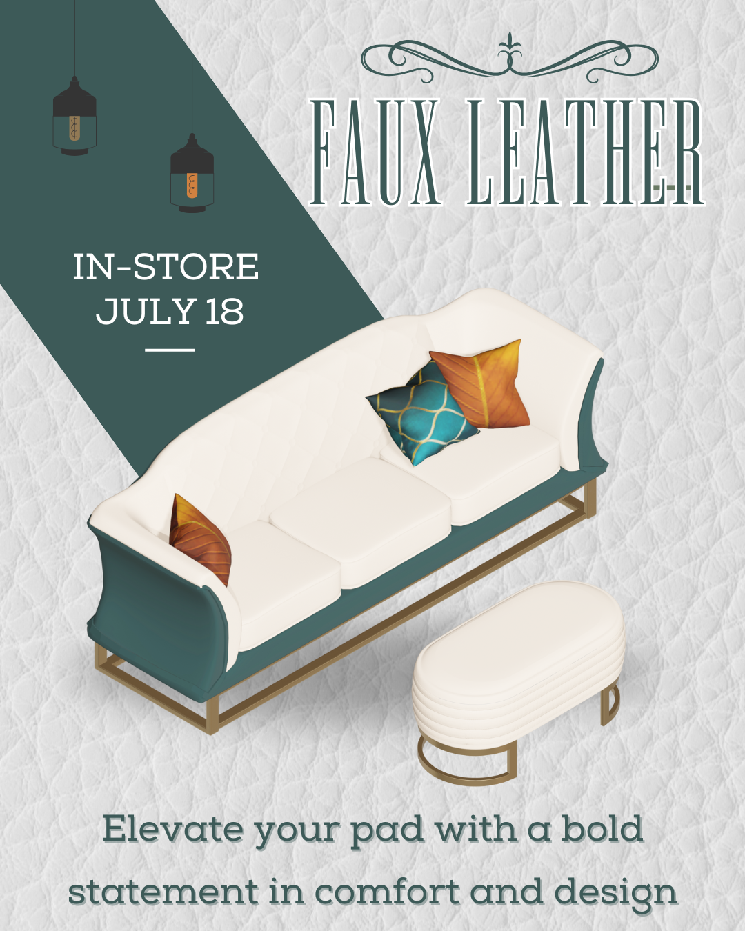 {Faux Leather Collection - Rich Teal Green}